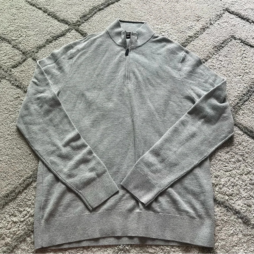 Michael Kors sweater jacket quarter zip gray XL